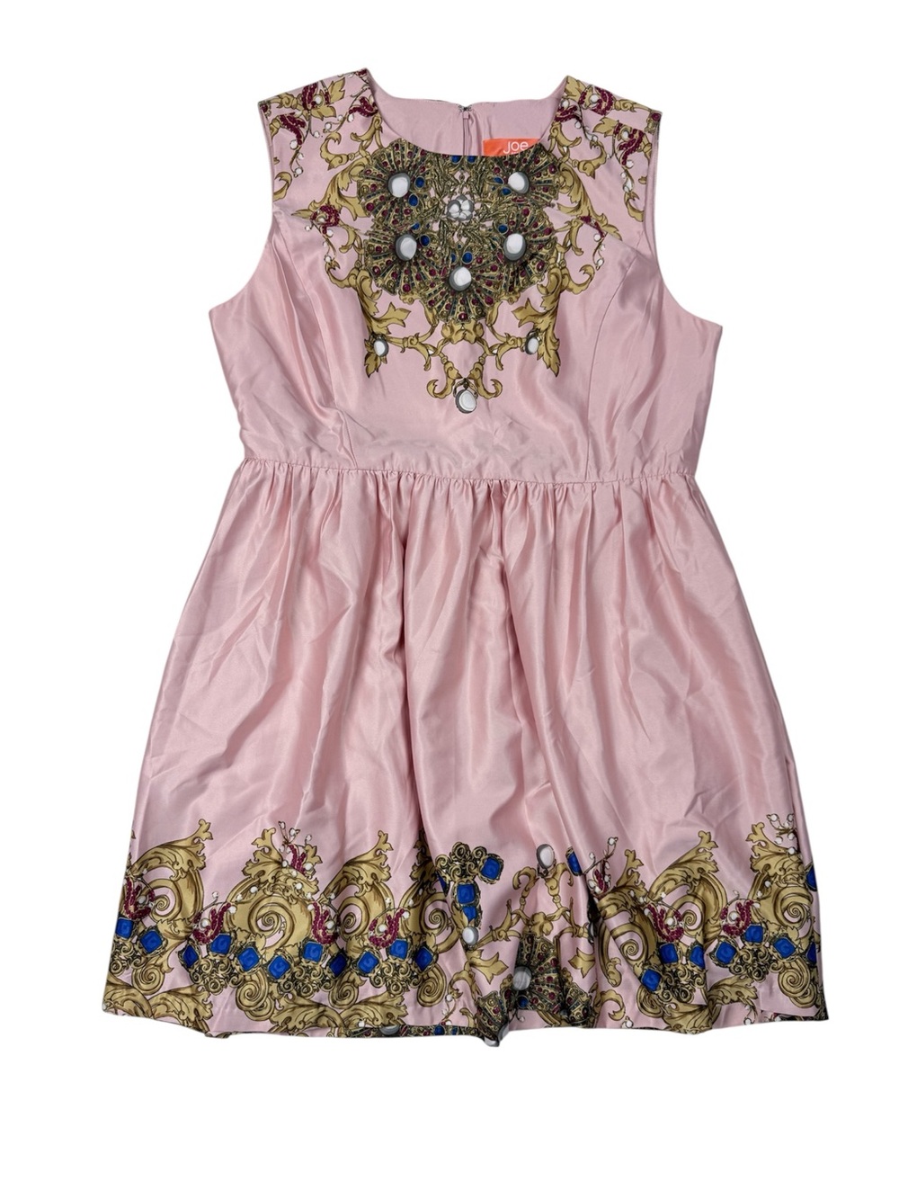 Joe Fresh Pink Mini Dress with Gold and Blue Embellishment